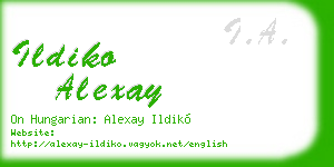 ildiko alexay business card